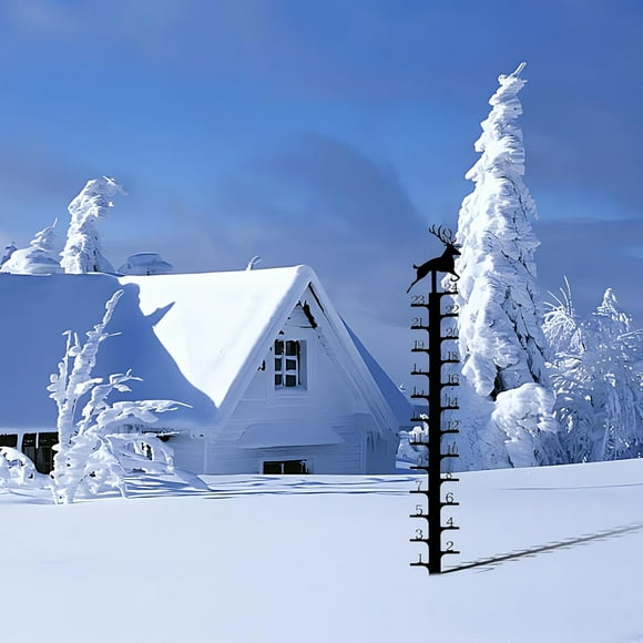 HUGFEGWE Iron Art Snow Gauge Outdoor,34.2 Inch Metal Elk Angel Snow Measuring Stick,Snowfall Measuring Gauge,Winter Snowfall Snow Depth Measure Ruler Rod for Yard,Garden,Lawn Christmas CA919-156708