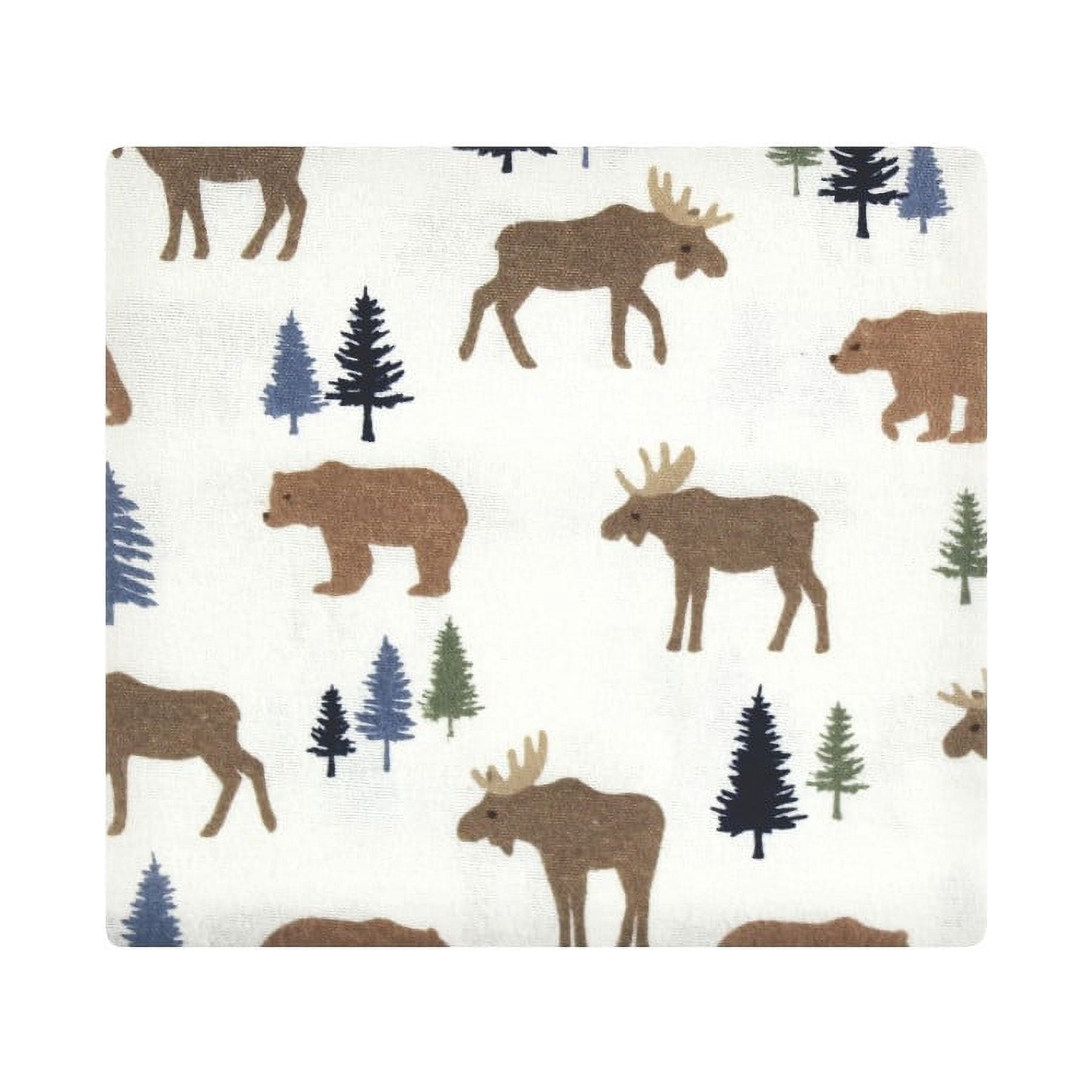 Hudson Baby Infant Boy Cotton Flannel Receiving Blankets Bundle, Moose Bear, One Size