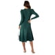 thumbnail image 3 of Txlixc Vestido Midi de Punto para Mujer, Sexy Manga Larga Puff Cuello Redondo Color Sólido Vestido con Lazo en la Espalda Txlixc  Moda, 3 of 9