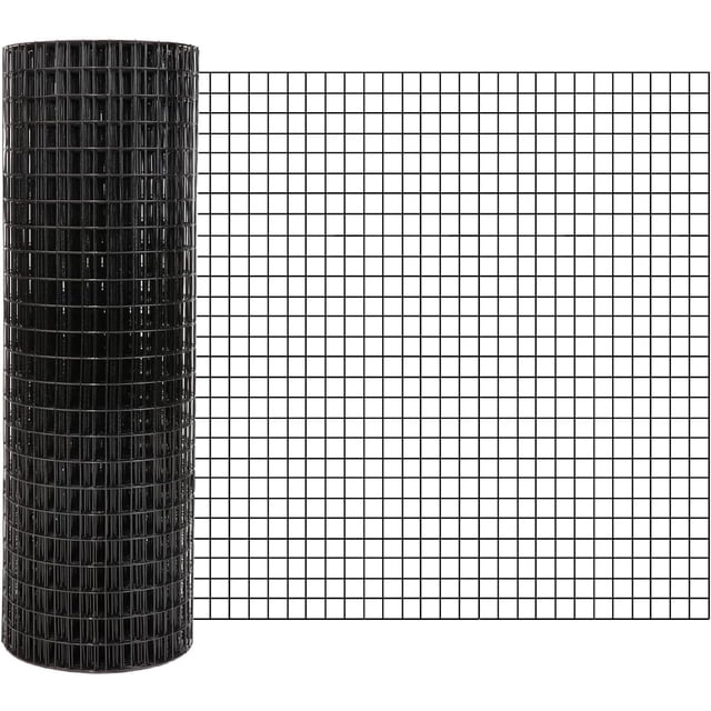 48 In x50 Ft 1/2 In Hardware Cloth 19GA Galvanized Welded Wire Mesh for Chicken Coop Rabbit Fencing Garden Protection Poultry Netting Durable Outdoor Roll Black