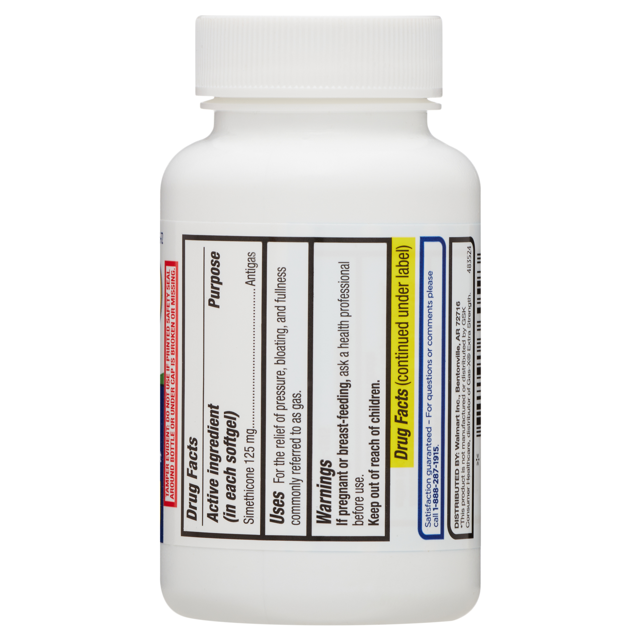 Softgels de Alivio de Gases de Fuerza Extra Equate Simeticona 125 mg, 72 Unidades, Comparar con Ingrediente Activo de Gas-X Extra Strength 5