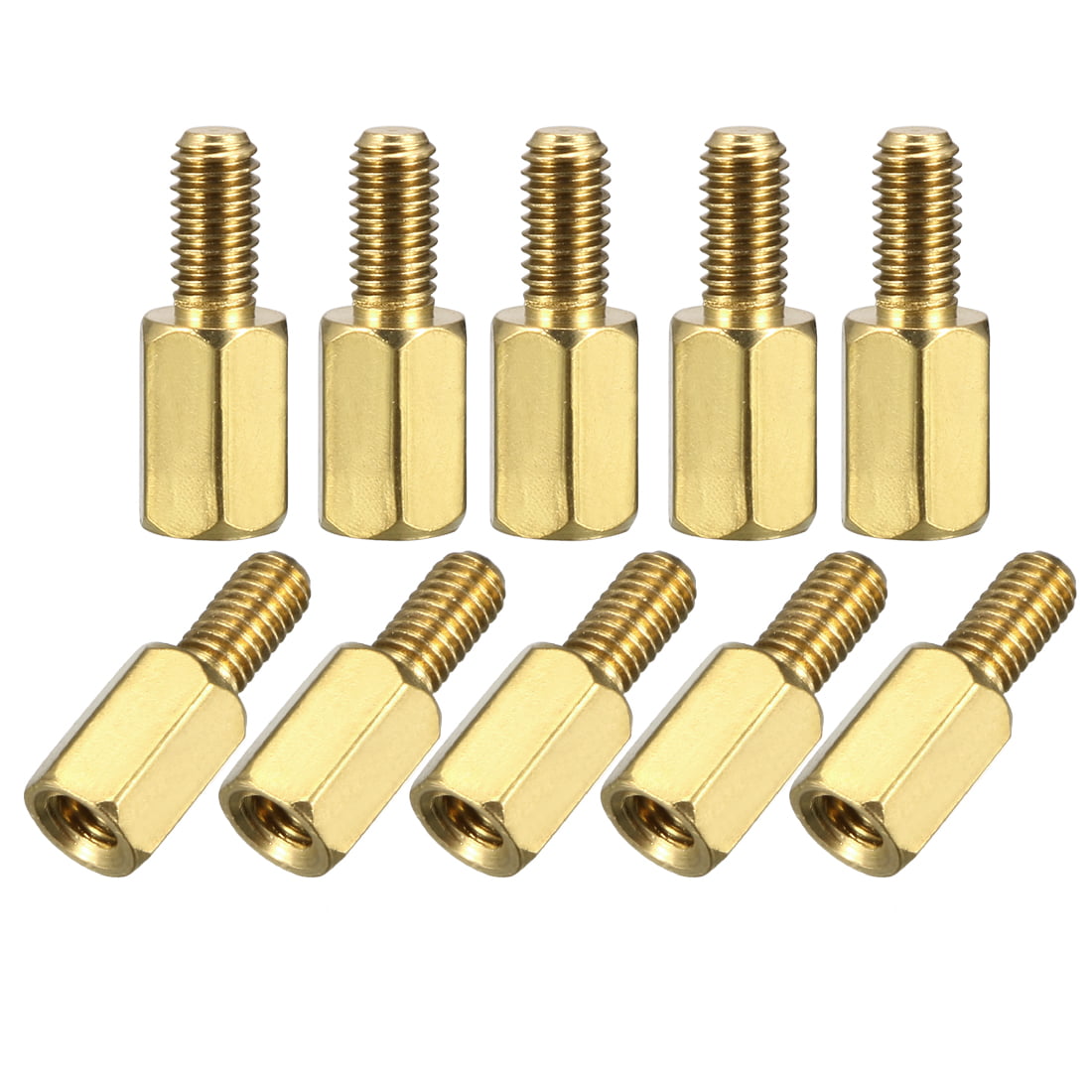 M10 Brass Bolts Full Thread Brass Dome Nuts and Flat Washers Pack of 6 12 or 24