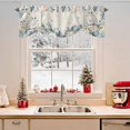 thumbnail image 2 of Christmas Owl Tie Up Valances Curtain, Blue Eucalyptus Leaves Floral Winter Linen Adjustable Rod Pocket Short Window Treatment Tie Up Curtains Valances for Kitchen Living Room Bathroom 42x18 Inches, 2 of 9