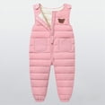 thumbnail image 2 of HCNTES Kids Insulated Snowsuit Bib Overalls with Adjustable Straps Comfortable Winter Ski Wear for Boys Girls(Pink,3-4 Years), 2 of 6