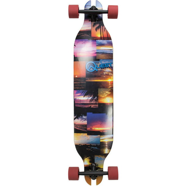 Quest Boards 41 In. Sunset Mosaic Longboard Skateboard