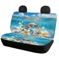 thumbnail image 5 of POLERO Underwater Sea Turtle with Plumeria & Seashells Design, Durable Universal Car Seat Cover Cushions Set of 2 Non-Slip Waterproof Auto Back Seat Protective Covers for Interior Automotive, 5 of 7