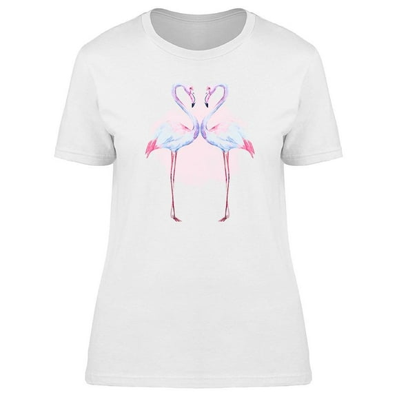 White Flamingos Heart Tee Women's -Image by Shutterstock