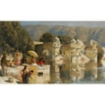 thumbnail image 2 of Edwin Lord Weeks 14x10 Gold Ornate Wood Frame and Double Matted Museum Art Print Titled - Lake at Oodeypore, India (circa 1893), 2 of 4
