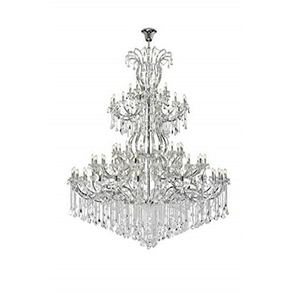 Elegant Lighting Maria Theresa 84 Light Royal Cut Crystal Chandelier in Chrome