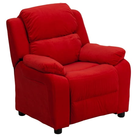 Flash Furniture Kids' Microfiber Recliner with Storage Arms, Multiple Colors