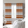 thumbnail image 3 of Orange Stripes Blackout Curtains 63 Inches Length, Modern Minimalist Horizontal Ombre Lines Window Treatment Thermal Insulated Drapes for Bedroom Living Room 2 Panels 104x63 Inches, 3 of 8