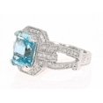 thumbnail image 4 of HeartsAndYou 4ct Natural Aquamarine & Diamond Ring Art Deco Cluster 100% 14k SOLID White Gold, 4 of 9