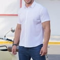 thumbnail image 2 of BXJX Mens and Big Mens Cotton Button Down Shirts- Professional Business Casual Summer Shirts White Size M, 2 of 10