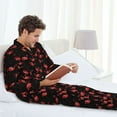 thumbnail image 6 of Fuzoiu Flamingo Print Men's Long-Sleeved Pajama,Lounge Button Down Nightwear,Mens Notch Collar Pajama Set -XX-Large, 6 of 7