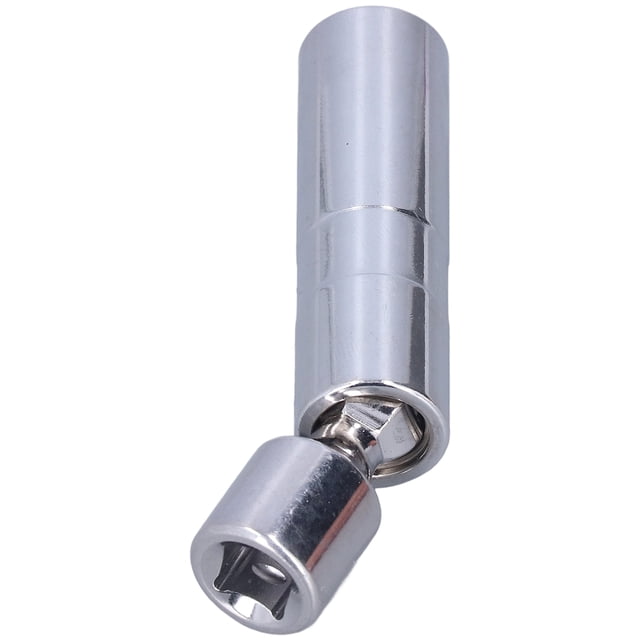 3/8-Inch Drive 16mm (5/8-Inch) 12-Point Magnetic Swivel Socket - Chrome Vanadium Steel, 360° Rotation, Heat-Treated, Spark Plug Compatible, Secure Grip, Labor-Saving Design for Automotive Repair