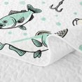 thumbnail image 5 of Manfei Cartoon Bass Fish Twin Quilt Set, Rustic Sealife Twin Coverlet Set, Green Orange, 2 Pieces, 1 Bedspread and 1 Pillowcase, 5 of 7
