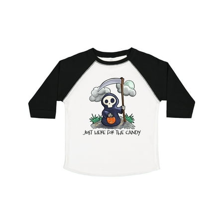 

Inktastic Just Here for the Candy with Cute Grim Reaper Gift Toddler Boy or Toddler Girl T-Shirt