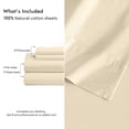 thumbnail image 5 of RUVANTI 100% Cotton Percale Sheets Split King Size 7 Piece Set, Cooling Bed Sheets for Hot Sleepers, Deep Pocket 16”, Breathable Lightweight & Durable, Crisp Hotel Style Sheets, Cloud Cream, 5 of 7