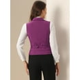 thumbnail image 4 of DARING DIVA Women's Waistcoat Double Breasted Shawl Lapel Suit Vest L Dark Purple, 4 of 6