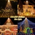 thumbnail image 2 of Magotan 12.5 Pies 350 Luces Navideñas de Cascada LED Decoración Al Aire Libre Enchufe Centelleante en Luces de Cadena de Árbol de Navidad con Decoración de Jardín de Vacaciones de Navidad de Estrella Superior, Blanco Cálido, 2 of 9