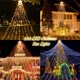 thumbnail image 2 of Magotan 12.5 Pies 350 Luces Navideñas de Cascada LED Decoración Al Aire Libre Enchufe Centelleante en Luces de Cadena de Árbol de Navidad con Decoración de Jardín de Vacaciones de Navidad de Estrella Superior, Blanco Cálido, 2 of 9