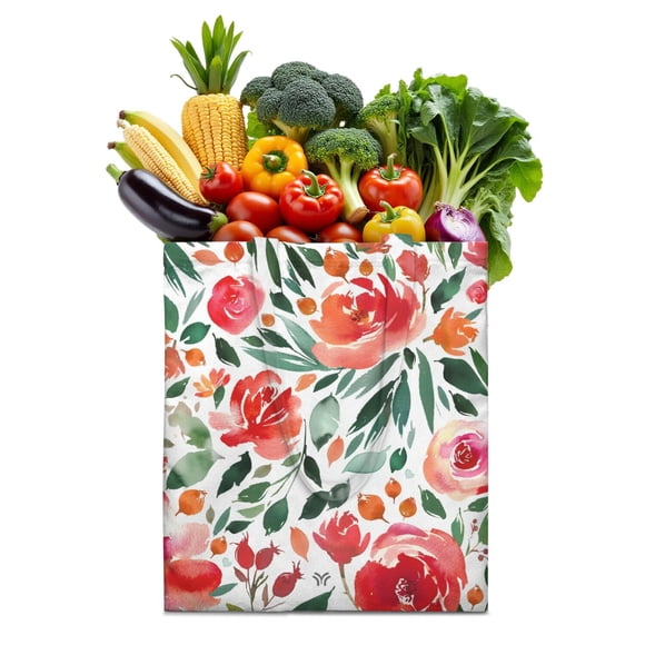 Sac de Courses Réutilisable Imprimé Fleur - Durable et Lavable en Machine