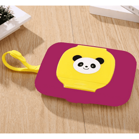 VISgogo Baby Wet Wipe Box Cute Cartoon Animal Panda Print Wipe Case Dispenser