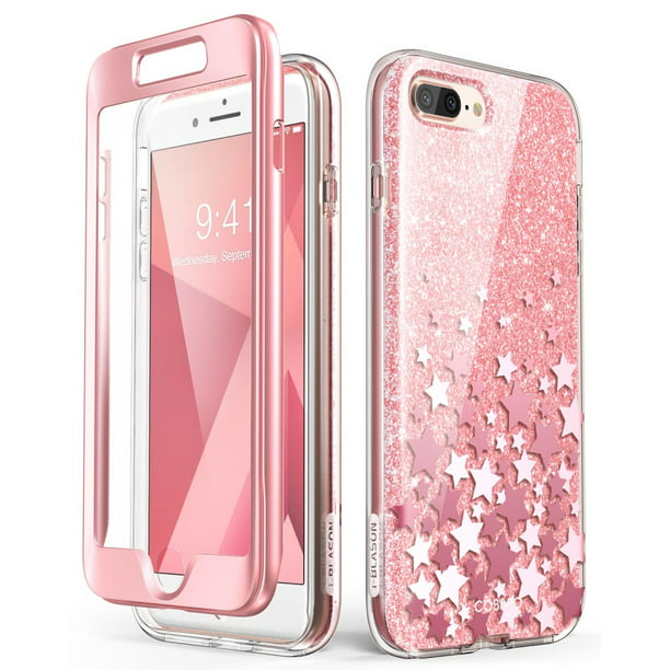 i-Blason [Built-in Screen Protector] [Cosmo] Clear Bumper Case for iPhone 8 Plus & iPhone 7 Plus (Pink) - Walmart.com