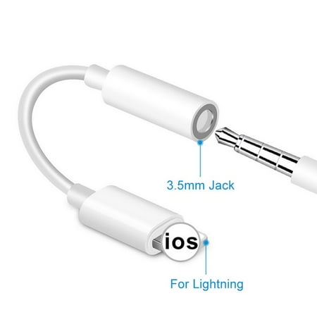 lightning male female 5mm headphone adapter aux cable jack support call phone
