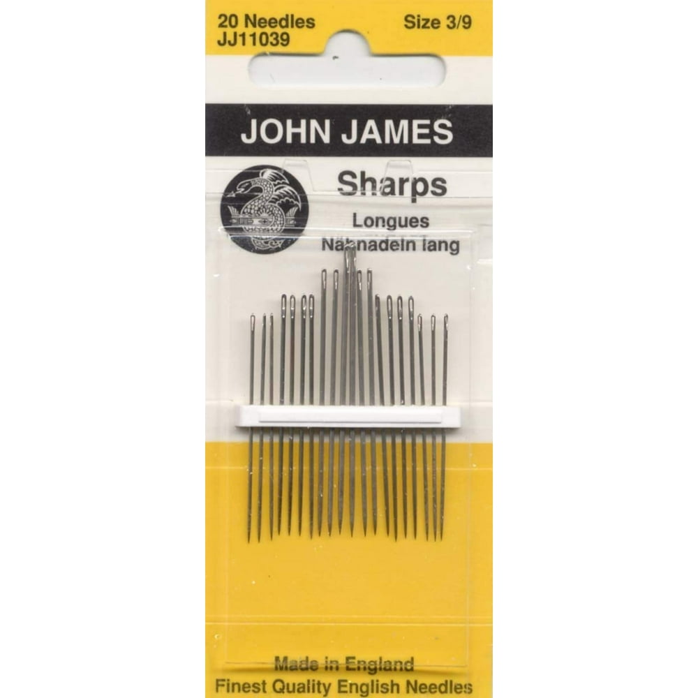 colonial needle sharps hand needles size 5 10 20 pkg Sharps hand needles-size 3/9 20/pkg, finest quality english needles by