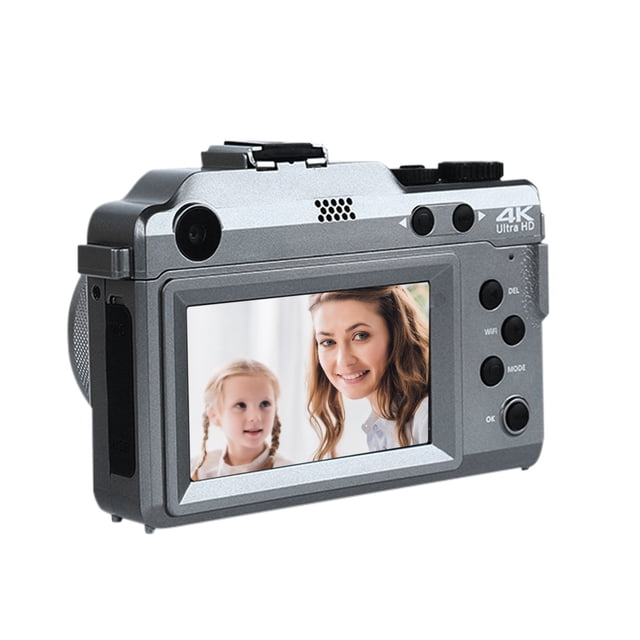 Cámara de Vídeo 4K Cámara Digital con Enfoque Automático 4K Y Vlogging de 48Mp. Cámara Digital Portátil con Flash Incorporado Y Botón de Rotación Cámara de Vídeo Digital