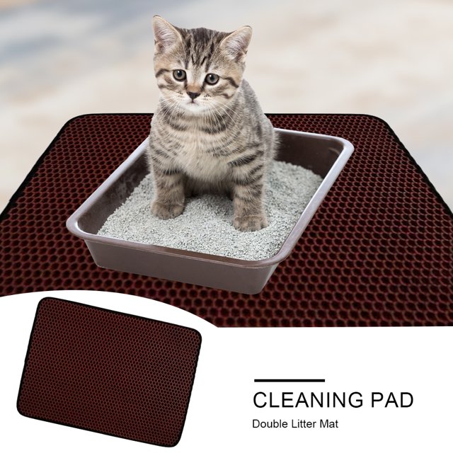 Estera de arena de doble capa para gatos, EVA, antideslizante, impermeable, para caja de arena para mascotas