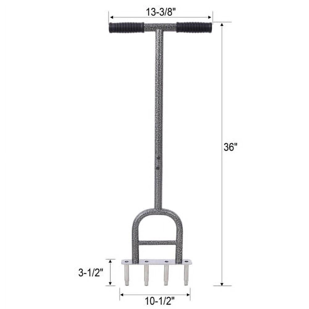 Manual Lawn Coring Aerator, All-Steel Powder-Coated Core Aerator with 3.8'' Corer Plugs, Non-Slip Handle & 12 Inch Weeder Tool