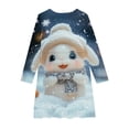 thumbnail image 5 of RXMEKW Robe Patineuse de Noël Imprimée pour Filles Manches Longues Robe de Fête Tournoyante avec Col Rond pour Événements de Vacances et d'École, 5 of 5