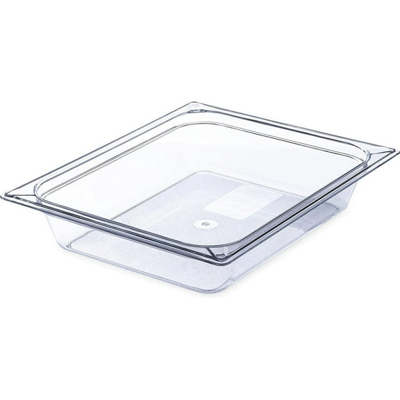TrueCraftware- Half Size 2-1/2” Deep Food Pan Polycarbonate Clear Color- Food Storage Containers Plastic Food Pan Restaurant Commercial Hotel Pans for Food Prep Fruits Vegetables Beans Corns