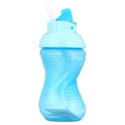 Munchkin Mighty Grip Flip Straw Cup, Blue, 10 oz, Unisex