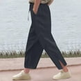thumbnail image 2 of Plebaso Boys Girls Pants Elastic Waist Casual Pants Drawstring Lightweight Beach Trousers with Pockets, 2 of 7