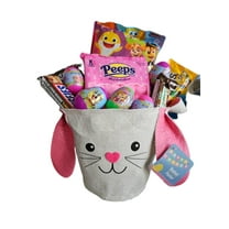 Easter Gift Basket for Kids, Candy Filled Eggs, Bunny Basket, Chocolate Candy, Pink Themed
