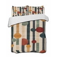thumbnail image 2 of Abstract Boho King Size Down Alternative Comforter, Lightweight Comforter Quilt Bedding Set with Pillow Shams Vintage Multicolored Geometric Stripes All Seasons Bed Comforter Duvet Insert 96"x106", 2 of 7