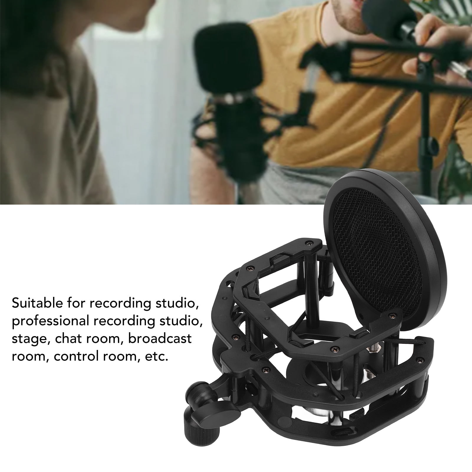 YAHHU Professional Microphone Shock Mount Filter Adjustable Recording Mic Holder Clip Pack for Neumann U87 Dia 24MM (0.94 inches)