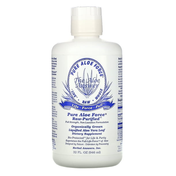 Herbal Answers Pure Aloe Force, Liquified Aloe Vera Leaf, 32 fl oz (946 ml)