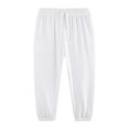 thumbnail image 3 of NOEGOEU Boys Sweatpants Soft Drawstring Joggers with Elastic Waist Pockets Relaxed Tapered Design (White,10-11 Years), 3 of 6