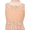 thumbnail image 3 of Big Girls' Sleeveless Rhinestone Lace Peekaboo Waist Pageant Flower Girl Dress Red 8 (C50C10), 3 of 5