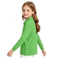 thumbnail image 4 of Girls School Uniform Long Sleeve Polo Shirt Kids Collared Golf Pique Polo Shirts Back to School Fall Clothes Green,10-11 Years, 4 of 8