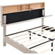 thumbnail image 4 of Modern upholstered platform bed with storage headboard and USB ports, wooden bed frame, no box springs required, grey My Lux Decor Round, 4 of 8