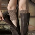 thumbnail image 3 of Wipya Knit Boot Toppers for Women Short Crochet Sock Covers Fashion Boot Cuffs with Textured Stitch Adjustable Warm Leg Warmers Khaki, 3 of 6