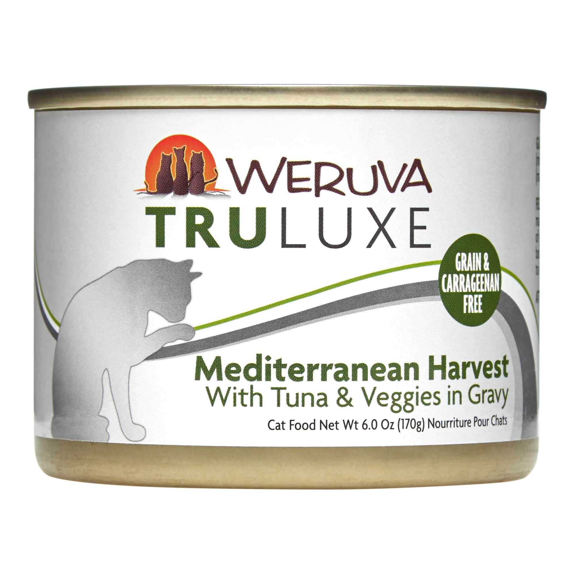 (24 Pack) Weruva TruLuxe Mediterranean Harvest with Tuna & Veggies Grain-Free Wet Cat Food, 6 oz. Cans