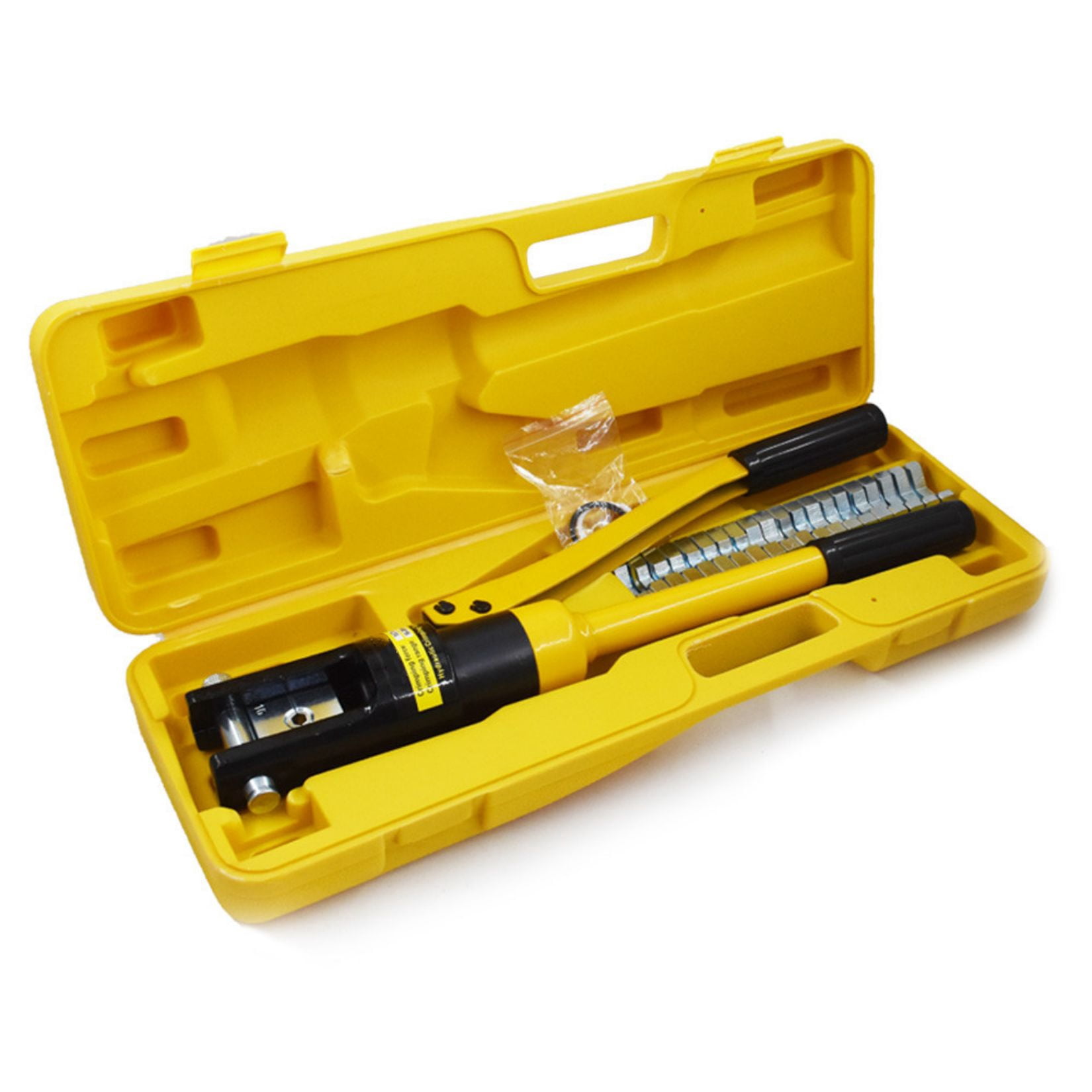 16 Ton Hydraulic Wire Battery Cable Crimping Tool with 11 Dies Lug Terminal Crimper for Crimping Wires Butt Connectors