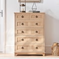 thumbnail image 4 of Joaxswe 6-Drawer Dresser, Adult Chest Tall Drawers Wood Cabinet for Bedroom, Hallway, Natural Oak, 4 of 7