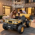 thumbnail image 6 of East doll 24V Powered Ride on Dump Truck, 24V 2 Seater Ride on Car for Big Kid, 24 Volt Ride on Toy with Powerful Wheels for Boy Girl, 4WD 400W Motor, 24V Ride Ons for Kid Aged 3-8Y, Yellow, 6 of 8